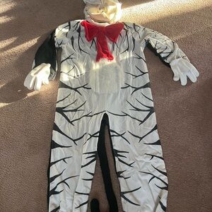Dr. Seuss Black and White Cat in the Hat Costume with Red Bow